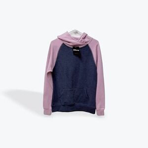 Ouray Women‎ Pink Navy Blue Raglan Hoodie Sweatshirt Extra Small